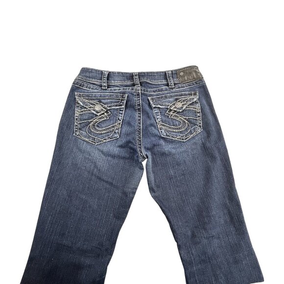 Silver Jeans Womens 31x30 Suki Surplus Boot Denim Blue Light Flap Pockets Pants - Picture 9 of 13